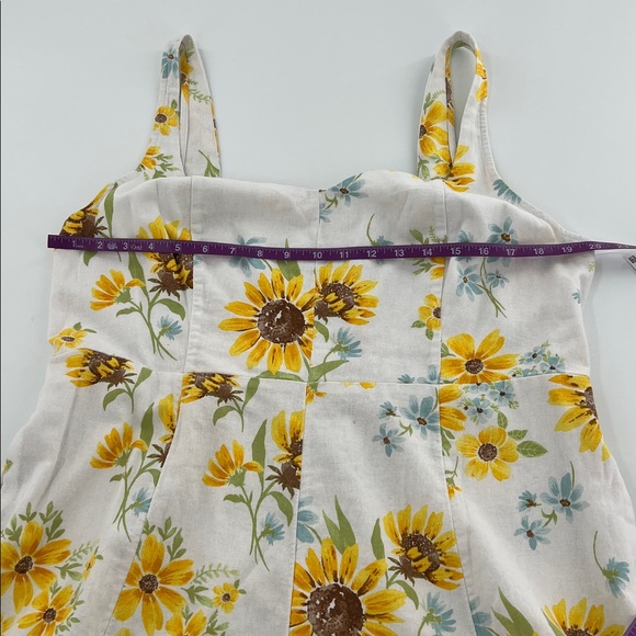Old Navy Fit & Flare Sleeveless Linen-Blend Midi Dress sundress cottagecore XL - Picture 5 of 9